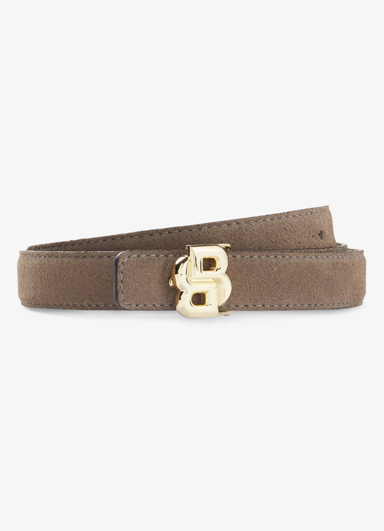 BOSS Dames Riem van leer in de kleur Donkerbeige