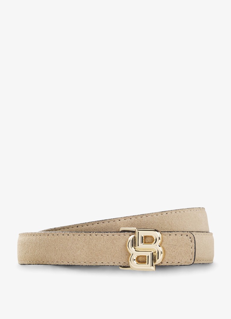 BOSS Dames Riem van leer in de kleur Light Beige-271 / Beige