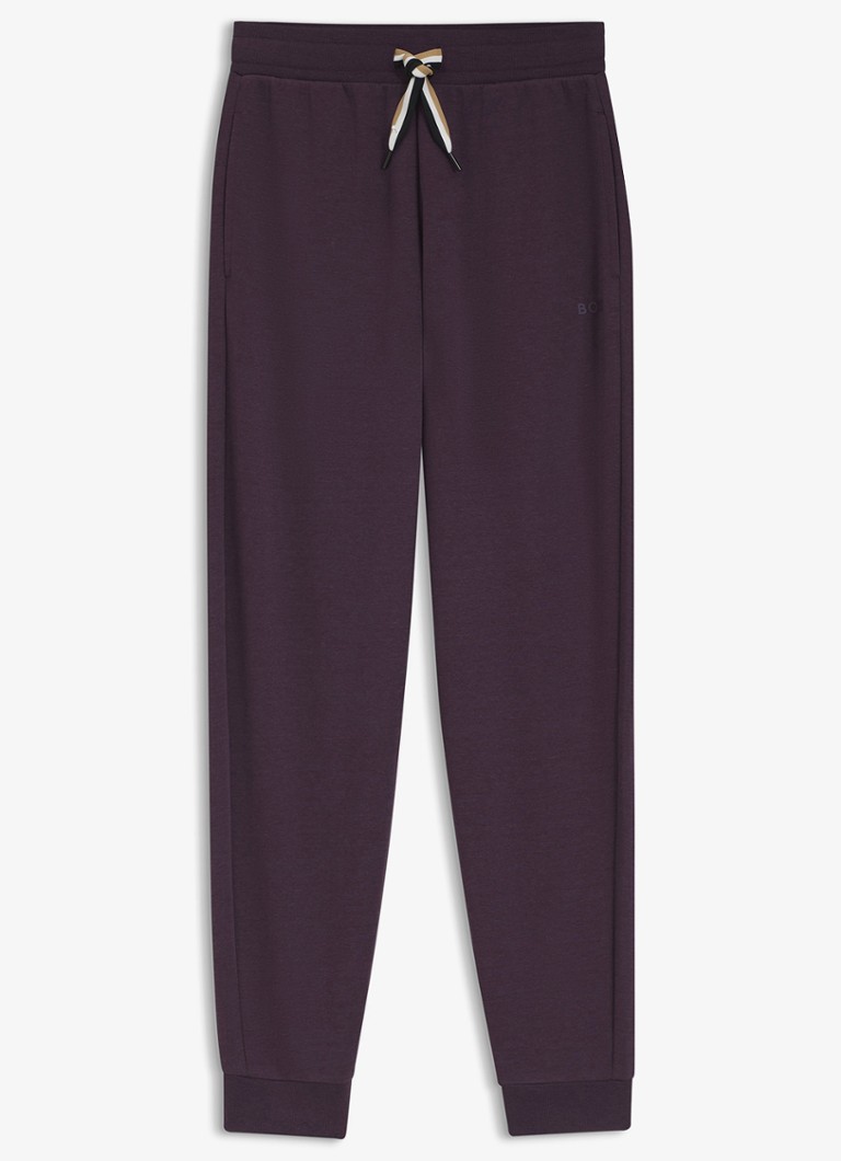 BOSS Dames Tapered fit loungebroek in de kleur Paars