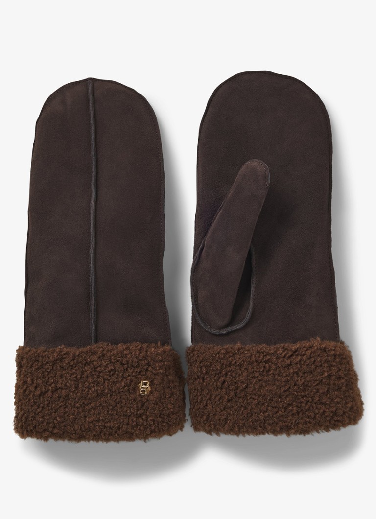 BOSS Dames Handschoenen van lamsleer in de kleur Bruin