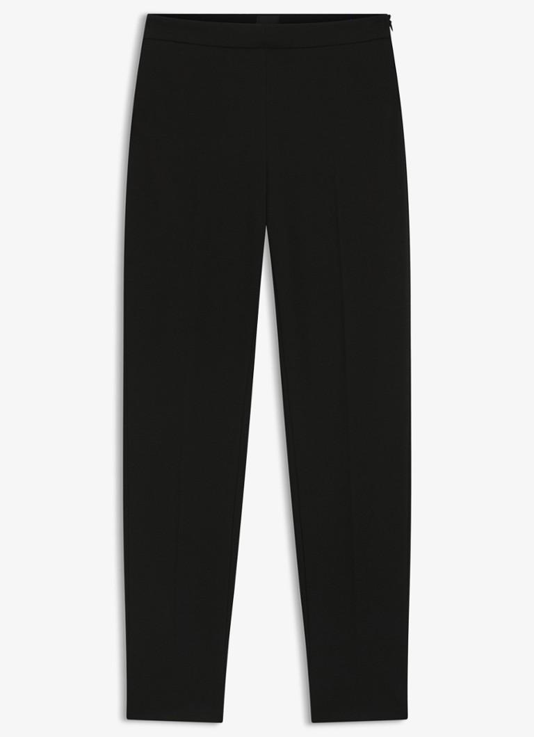 BOSS Dames Tilunara high waist cropped tapered fit pantalon in de kleur Zwart