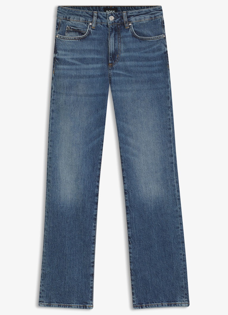 BOSS Dames Parkway slim fit jeans met logo in de kleur Navy-415 / Blauw