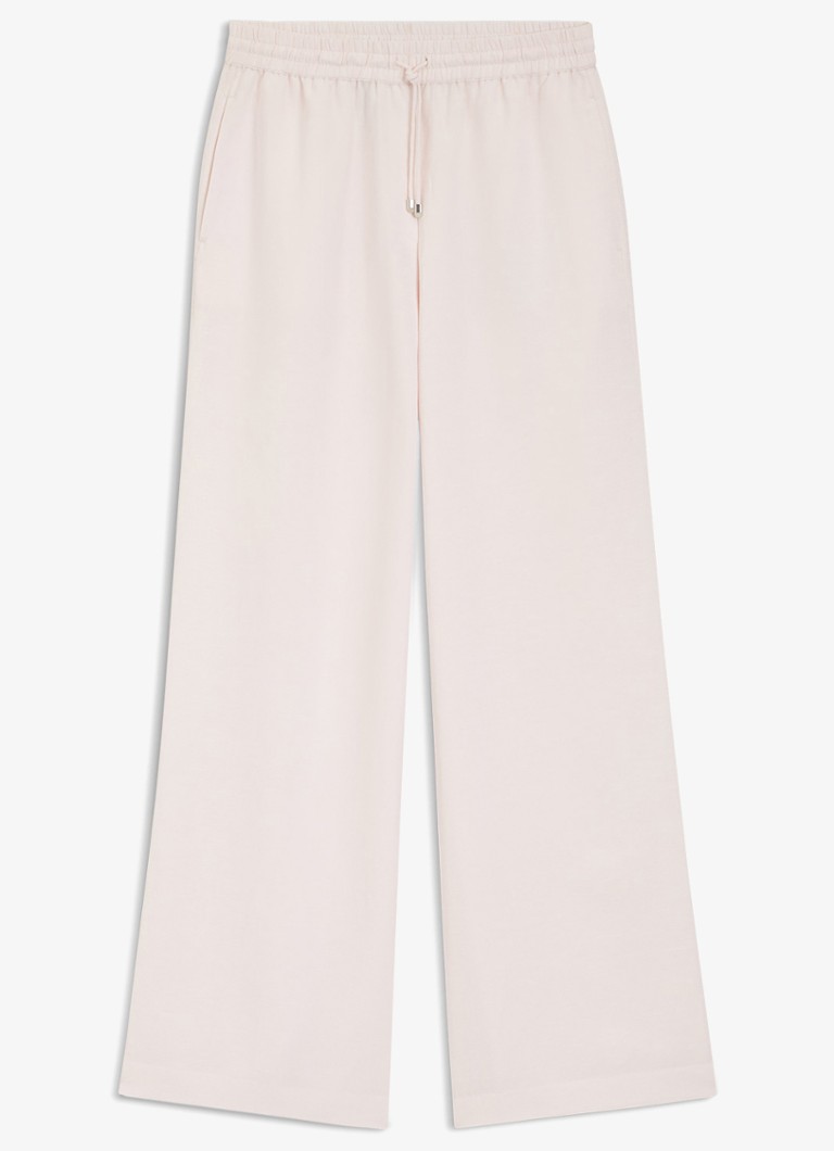 BOSS Dames Tavati2_TI loose fit palazzo broek met steekzakken in de kleur Light/Pastel Pink-680 / Roze