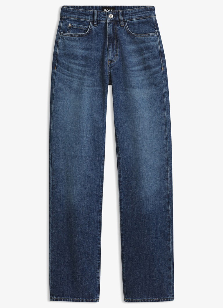 BOSS Dames High waist slim fit jeans met donkere wassing in de kleur Denim