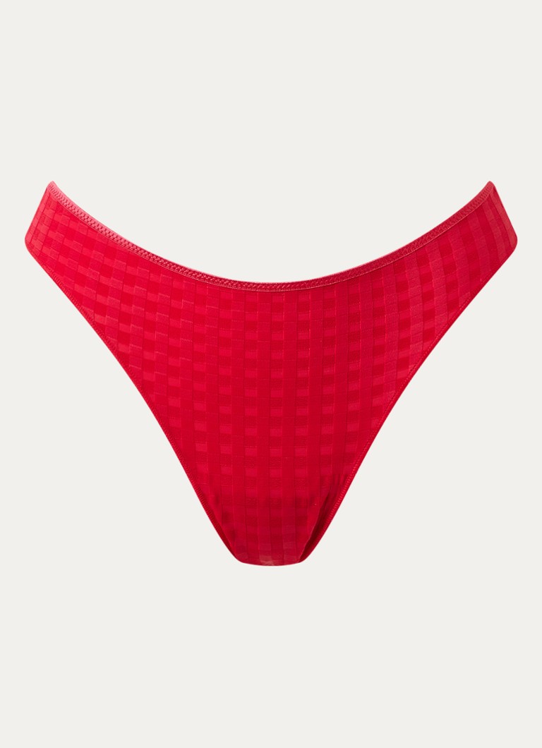 Marie Jo Dames Avero string met ruitdessin in de kleur Rood