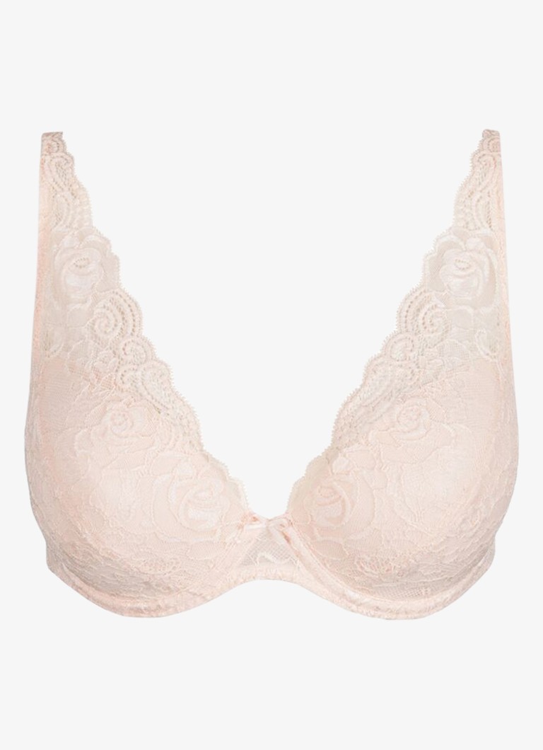 Marie Jo Dames Cyrile voorgevormde plunge bh met overlay van kant in de kleur Lichtroze