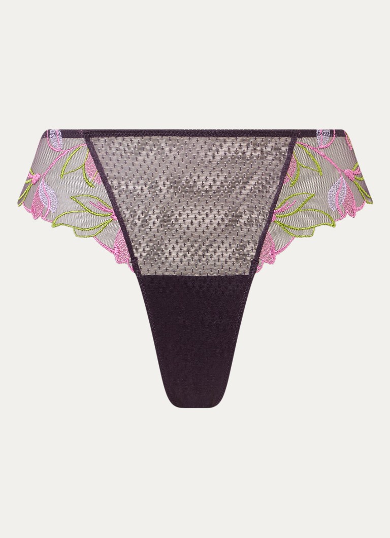 Marie Jo Dames Loish string met borduring in de kleur Paars