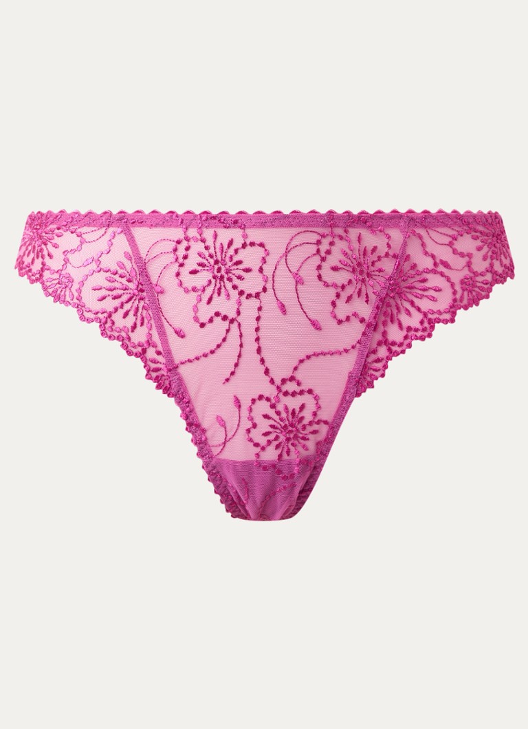 Marie Jo Dames Jane string met borduring in de kleur Fuchsia