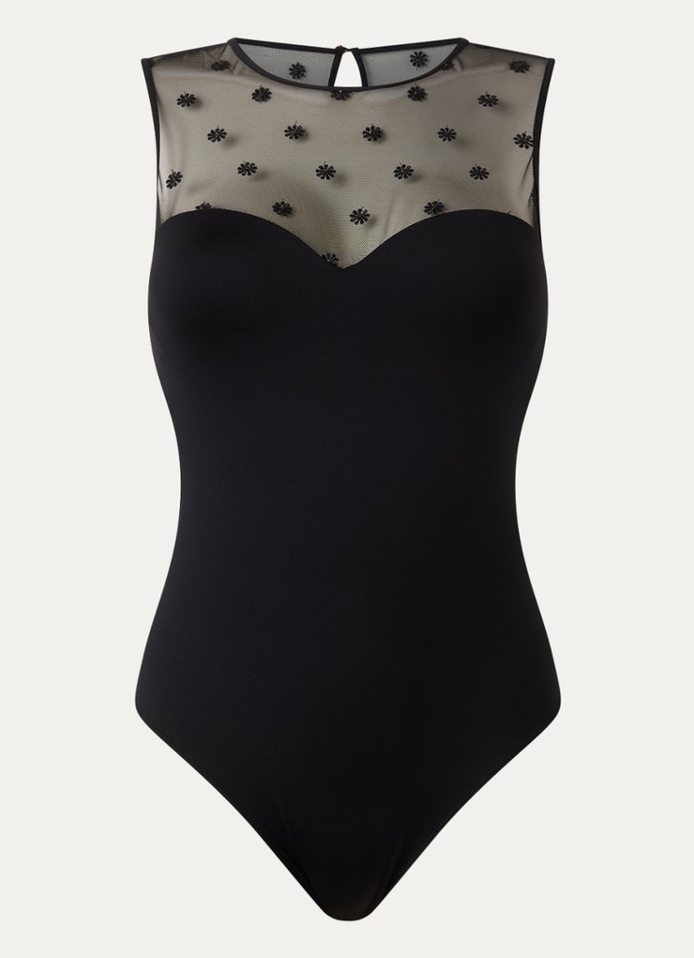 Marie Jo Dames Daisy naadloze body met mesh in de kleur Zwart