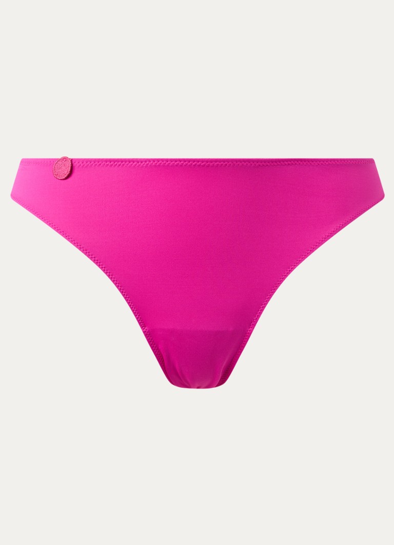 Marie Jo Dames Tom string met borduring in de kleur Fuchsia