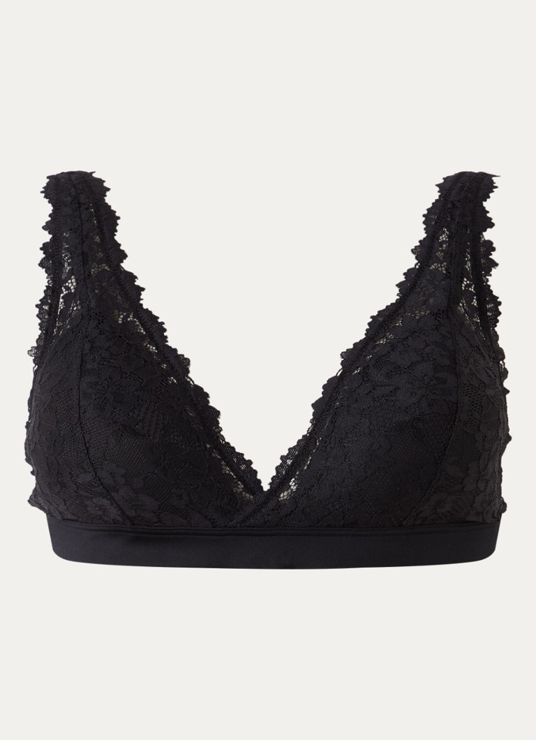 Marie Jo Dames Soft Studio voorgevormde bralette met overlay van kant in de kleur Zwart