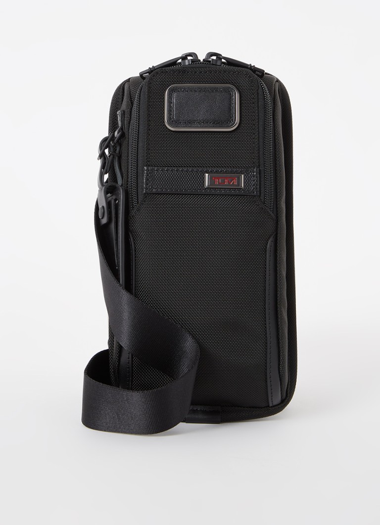 TUMI Alpha 3 Compact Sling crossbodytas met leren details Zwart - Deal