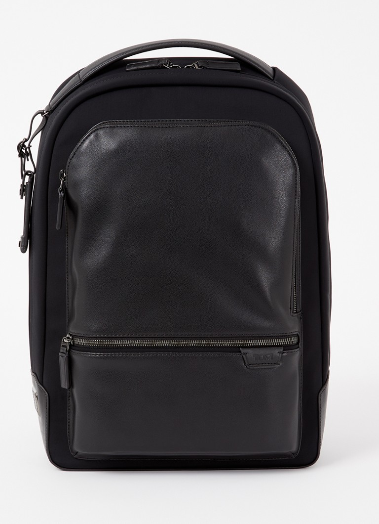 TUMI Harrison Bradner rugzak met leren details en 14 inch laptopvak Zwart - Deal