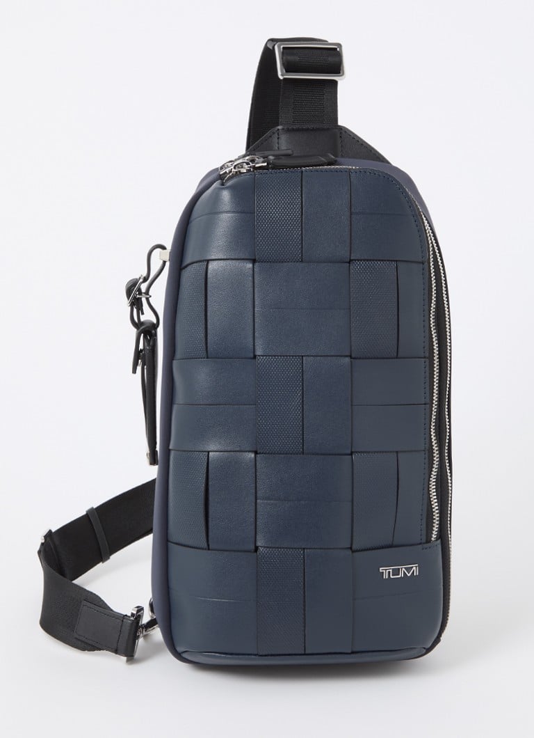 TUMI Harrison Gregory crossbodytas met leren details Donkerblauw - Deal