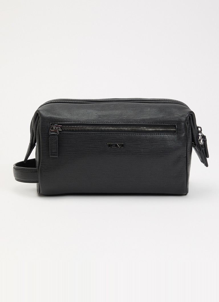 TUMI Toillettas van leer met logo Zwart - Deal