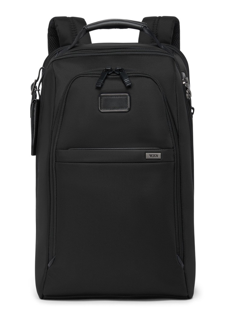 TUMI Rugzak met leren details en 16 inch laptopvak Zwart - Deal