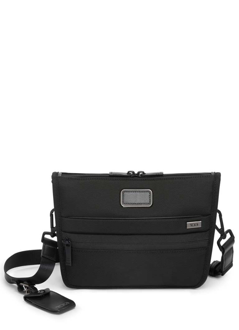 TUMI Crossbodytas met leren details en afneembare schouderriem Zwart - Deal