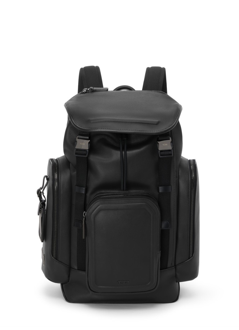 TUMI Griffen rugzak van leer met 13 inch laptopvak Zwart - Deal