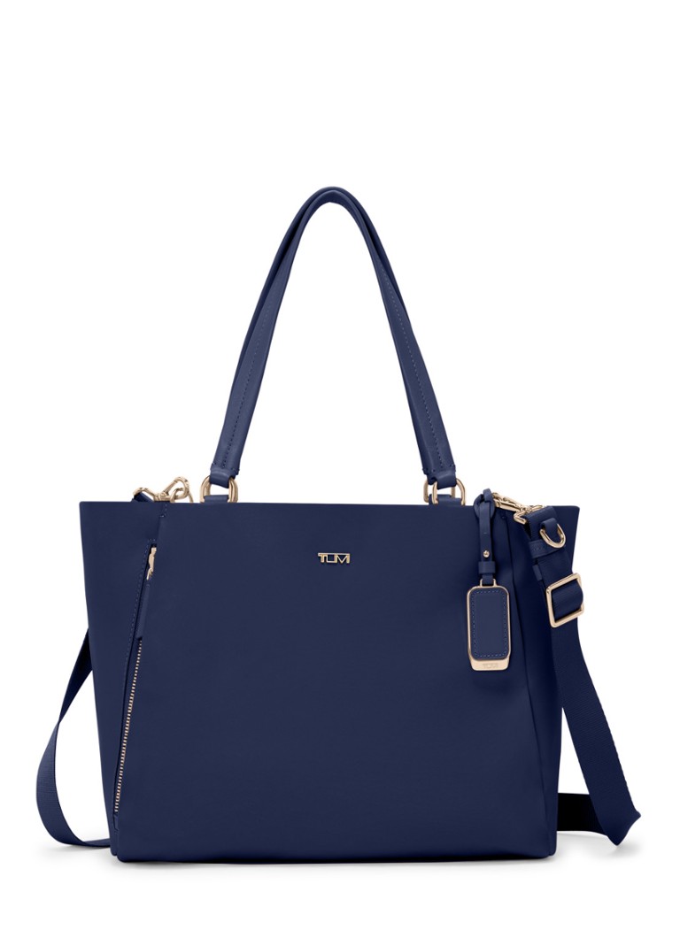 TUMI Valetta schoudertas met leren details Indigo - Deal