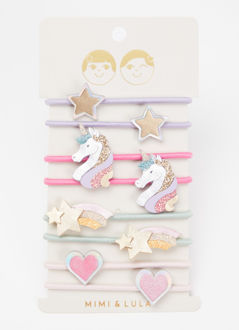 Mimi & Lula Dreamy Unicorn Ponies haarelastiekjes in 8-pack