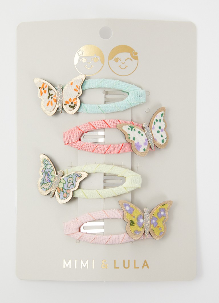 Mimi & Lula Meisjes Butterfly haarclip set van 4
