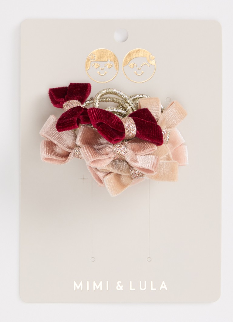 Mimi & Lula Meisjes Velvet Bow set van haarelastiekjes 8-delig