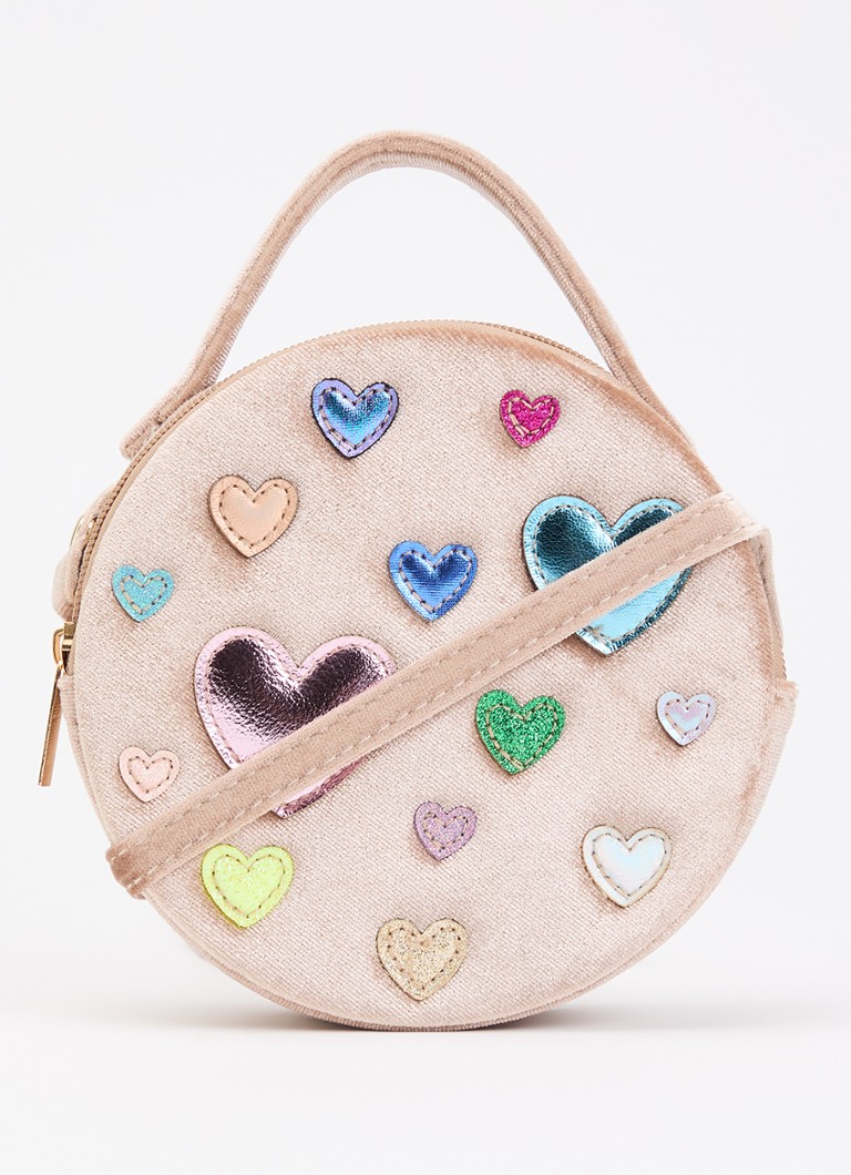 Mimi & Lula Meisjes Scatter Heart schoudertas van fluweel met afneembare schouderriem