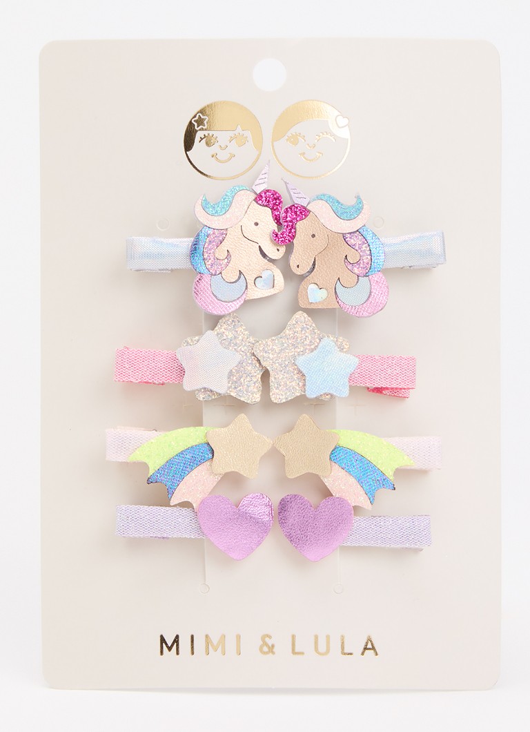 Mimi & Lula Meisjes Unicorn Salon haarclips in 8-pack