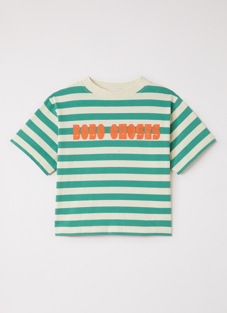 BOBO CHOSES Jongens T-shirt met logoprint in de kleur Groen, maat: 8-9Y=128