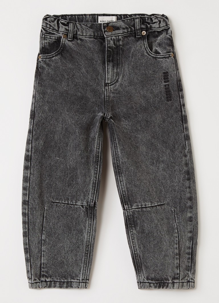 BOBO CHOSES Jongens Straight leg jeans met gekleurde wassing in de kleur Zwart, maat: 6Y-7Y=116