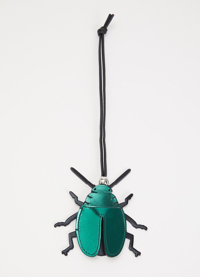 J.W. Anderson Dames Beetle tasbedel van kalfsleer met metallic finish in de kleur Donkergroen, maat: OS