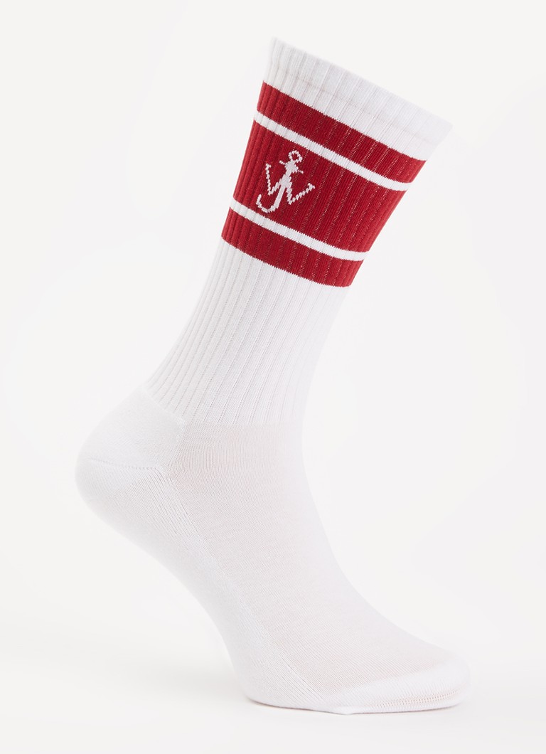 J.W. Anderson Heren Sokken in katoenblend met logo in de kleur Donkerrood, maat: S/M