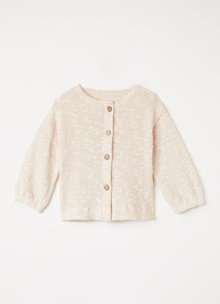Play Up Meisjes Grofgebreid vest met ronde hals in de kleur Beige, maat: 6M=68