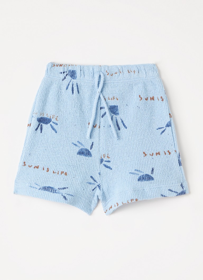 Play Up Jongens Straight fit korte broek met print in de kleur Blauw, maat: 24M=92