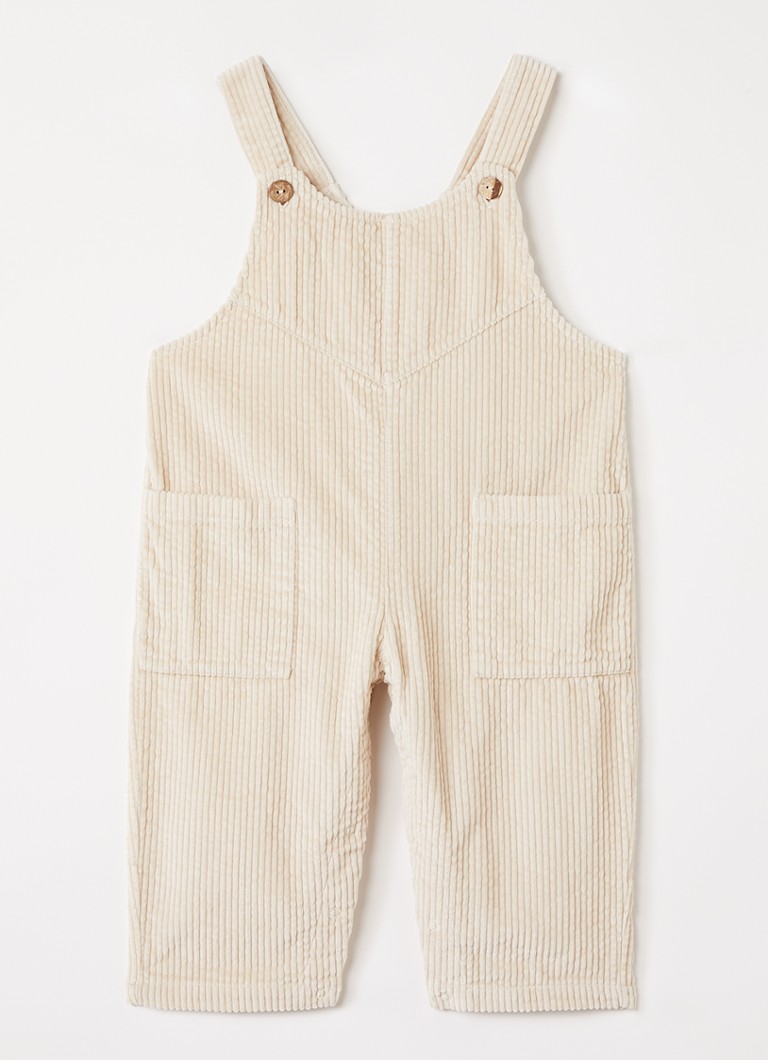 Play Up Meisjes Straight fit tuinbroek van corduroy in de kleur Creme, maat: 18M=86