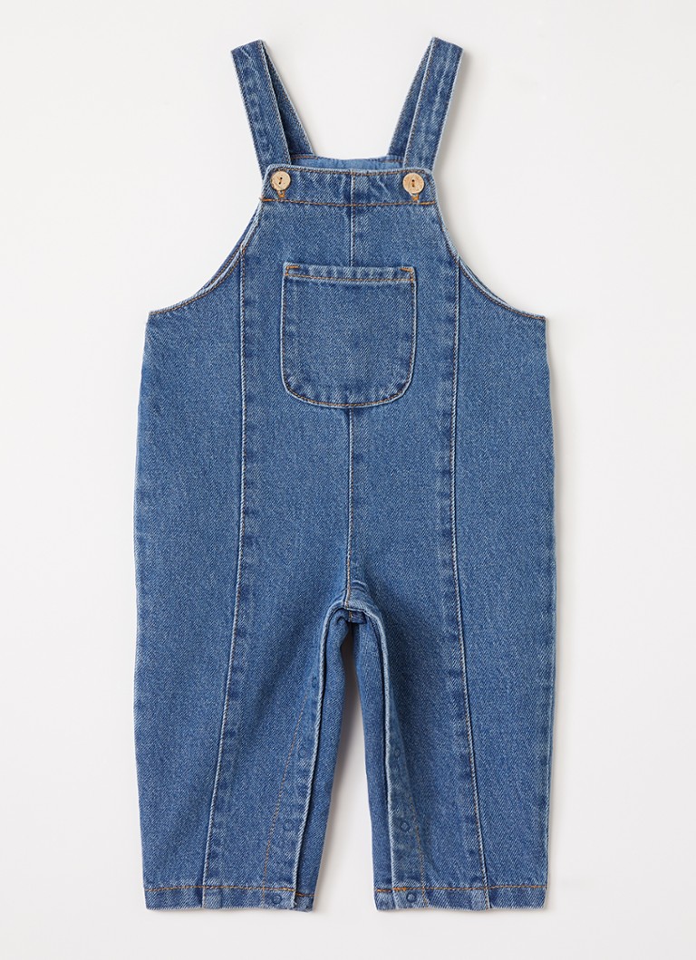 Play Up Straight fit tuinbroek van denim in de kleur Indigo, maat: 12M=80