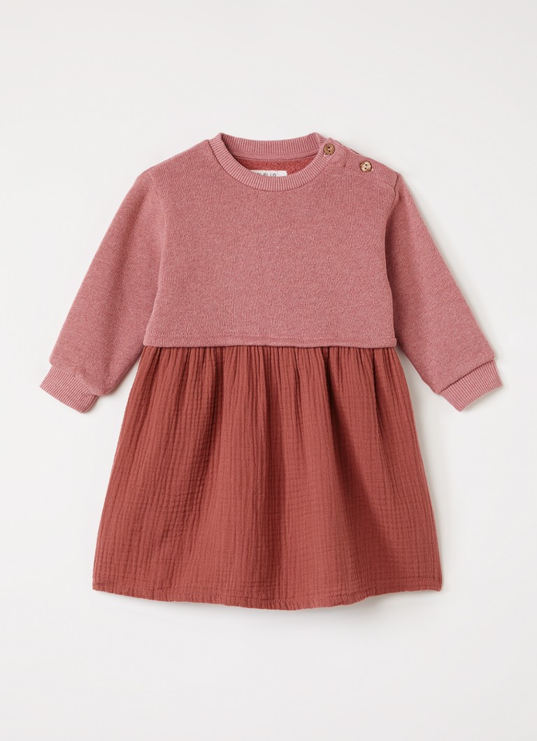 Play Up Meisjes Trui jurk met structuur in de kleur Koraalroze, maat: 18M=86