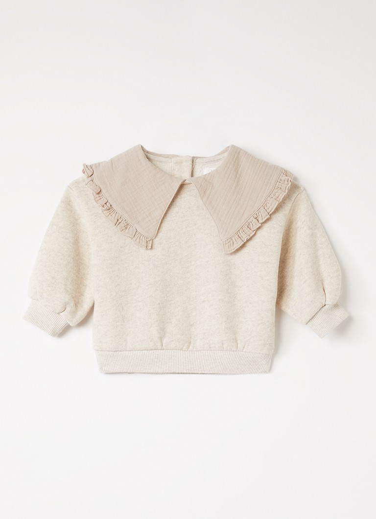 Play Up Meisjes Sweater met kraag in de kleur Creme, maat: 6M=68