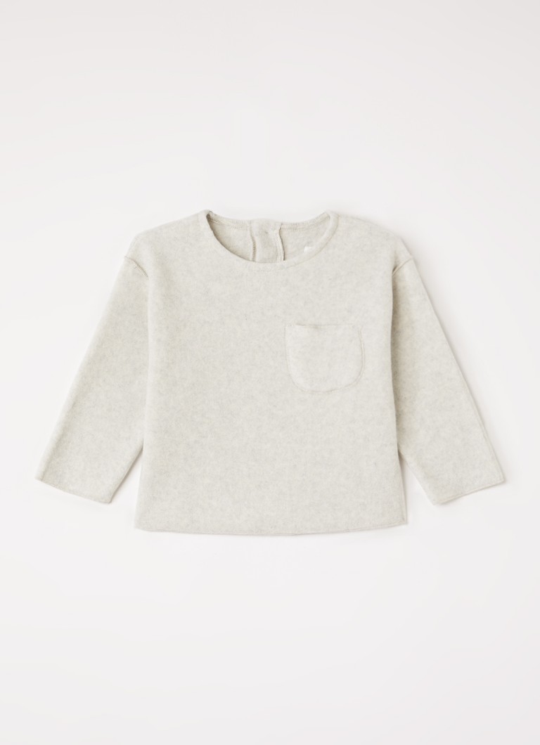 Play Up Jongens Polar sweater met gemêleerd dessin in de kleur Blauw, maat: 9M=74
