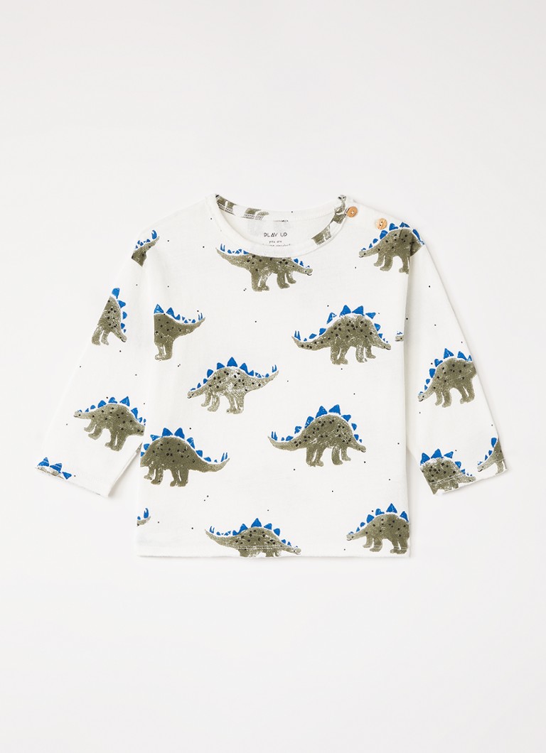 Play Up Jongens Longsleeve met print in de kleur Wit, maat: 18M=86