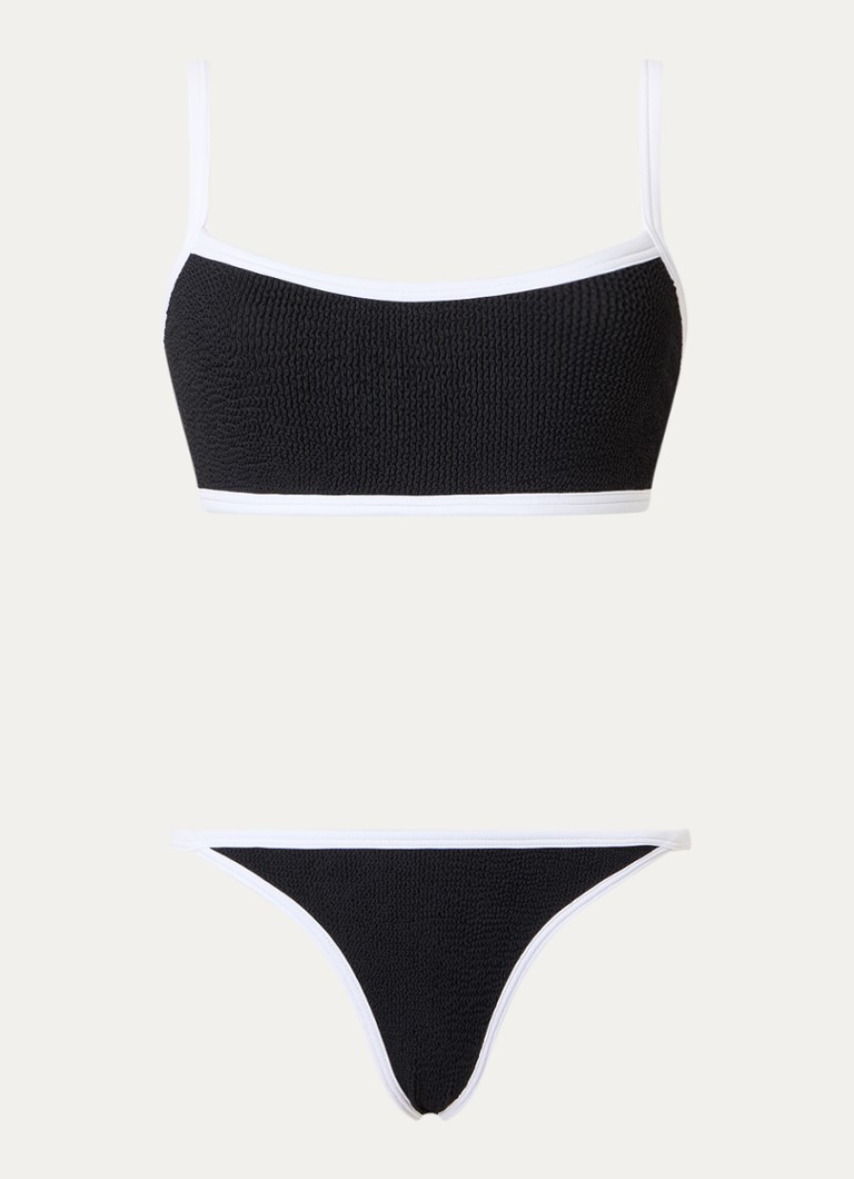 Hunza G Dames Tyler bikiniset met structuur in de kleur Zwart, maat: OS