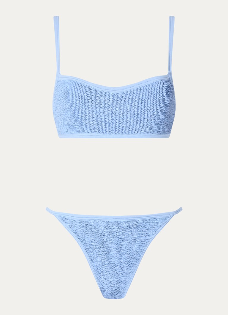 Hunza G Dames Tyler bikiniset met structuur in de kleur Lichtblauw, maat: ONE SIZE