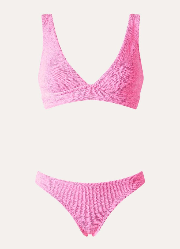 Hunza G Dames Carla bikiniset met structuur in de kleur Roze, maat: OS