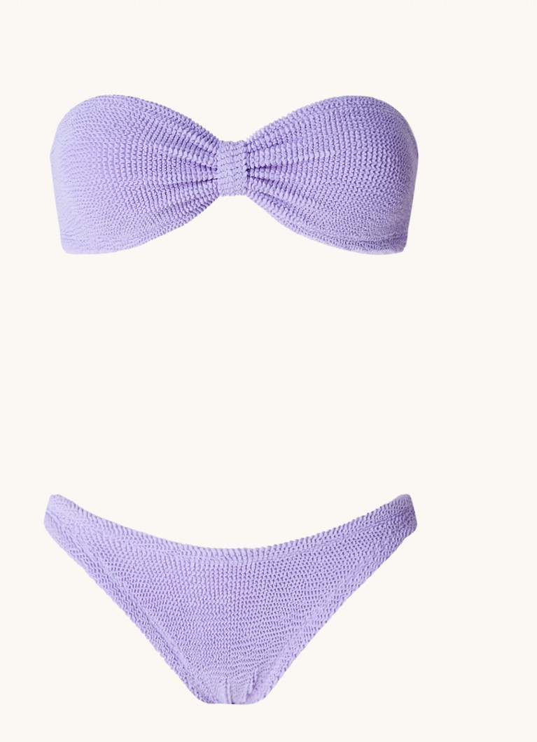 Hunza G Dames Jean bikiniset met structuur in de kleur Lila, maat: OS