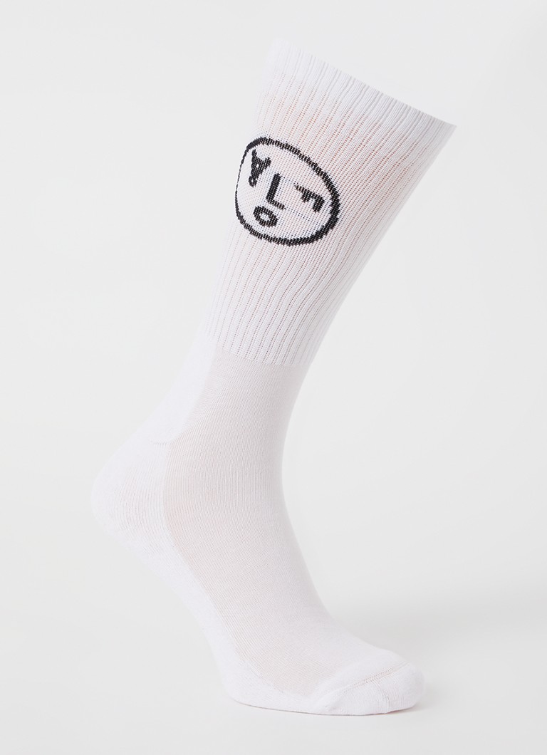 OLAF Heren Face sportsokken met logo in de kleur Wit, maat: ONE SIZE