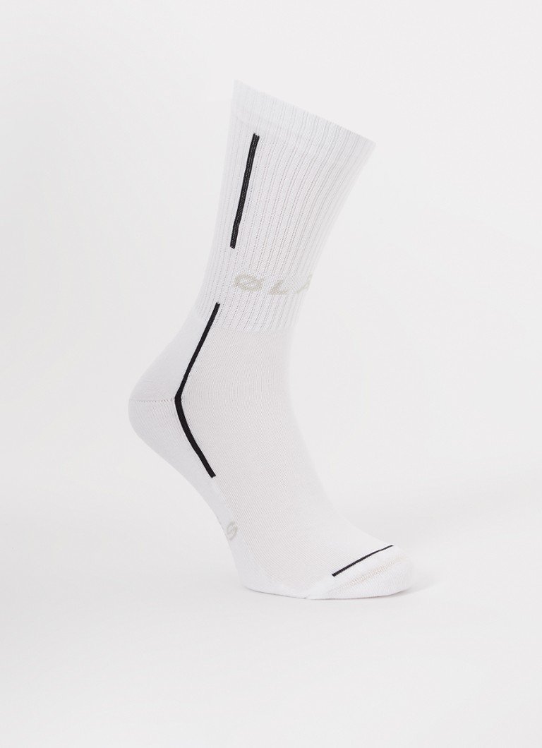 OLAF Heren Sporty sportsokken met logo in de kleur Wit, maat: One Size
