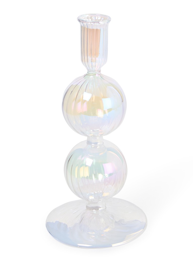Vondels 2 Bubbles kandelaar 19 cm Transparant - Deal