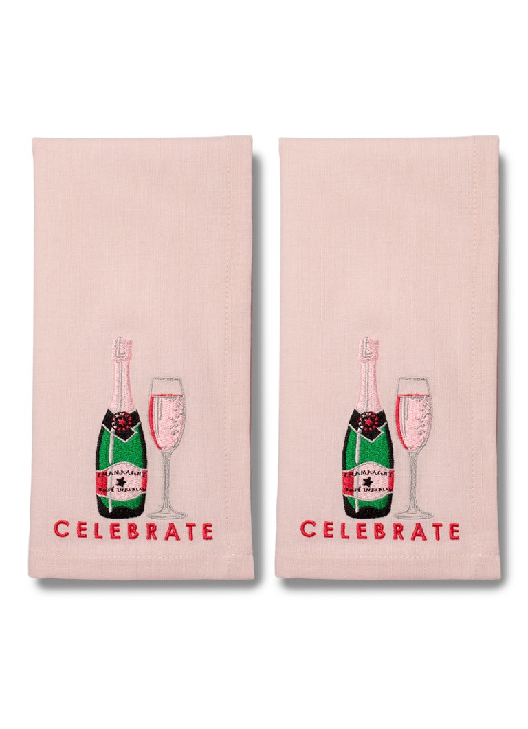 Vondels Celebrate servetten in linnenblend 45 x 45 cm Lichtroze - Deal