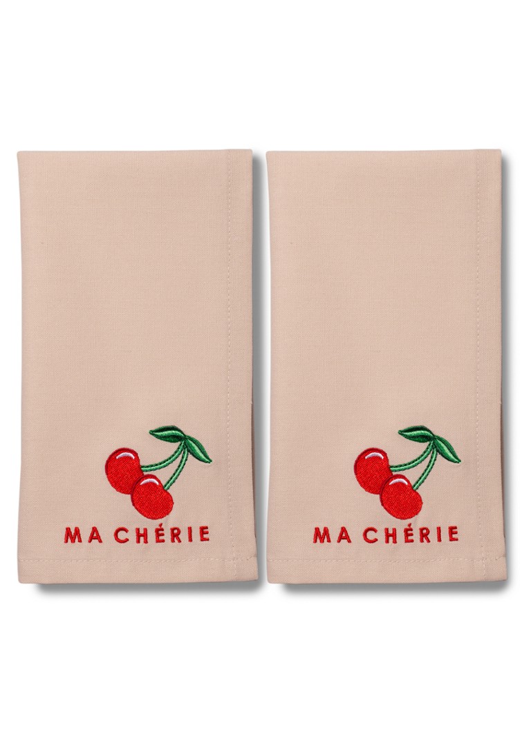 Vondels Ma Cherie servetten 45 x 45 cm set van 2 Beige - Deal