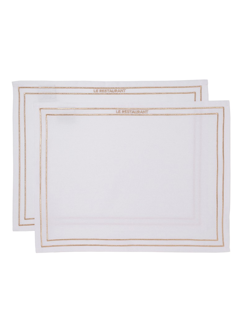 Vondels Le Restaurant placemat 42 x 32 cm set van 2 Wit - Deal